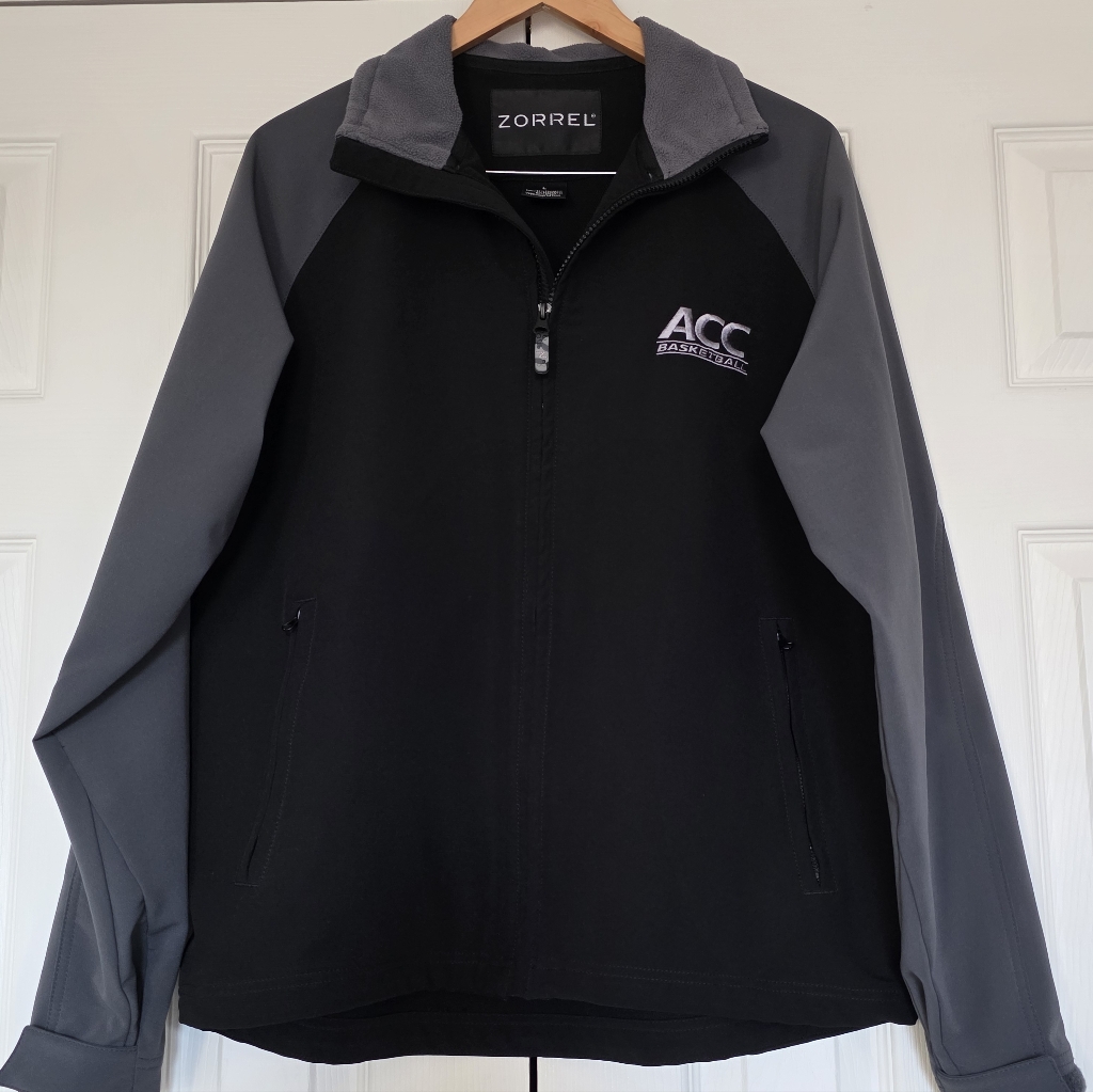 Zorrel Acc Basketball Logo Mens Black And Gray Jacket Size Large